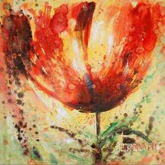 Textured Flowers oil painting